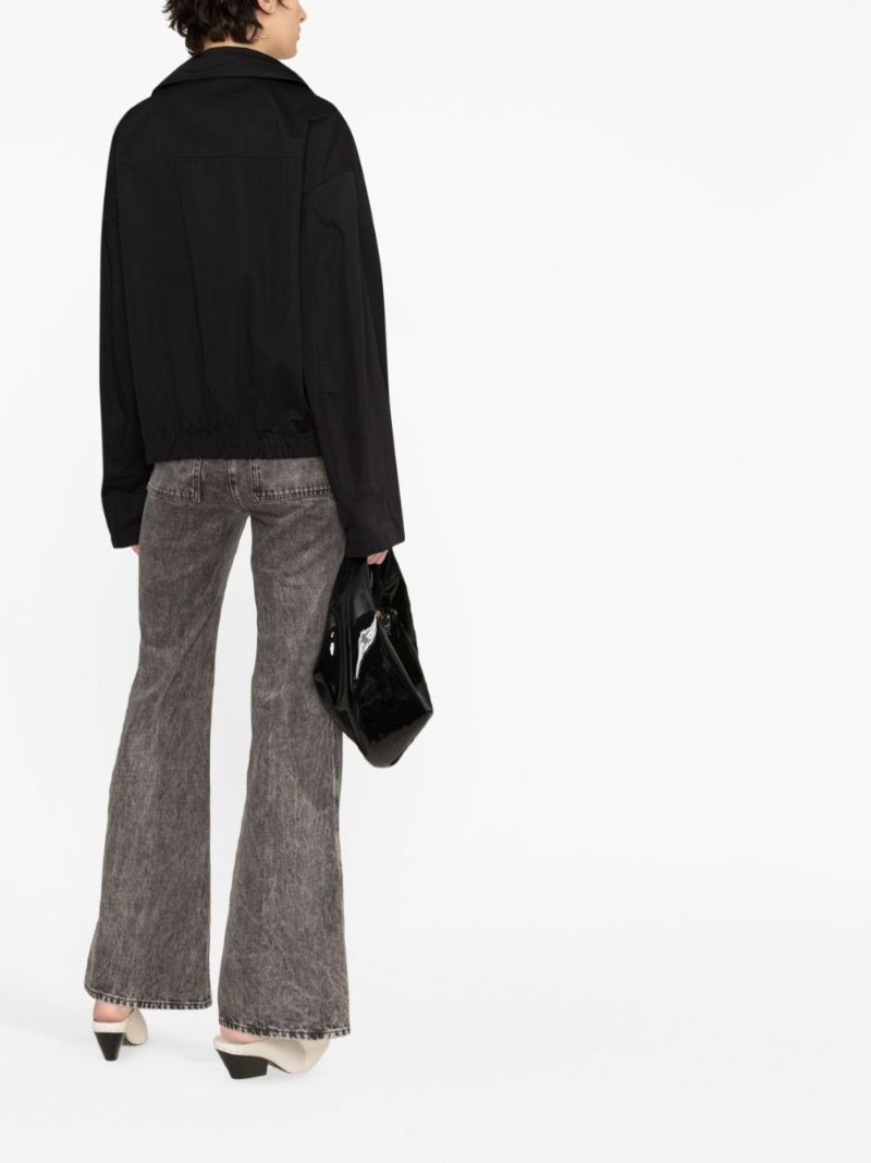 Black High-neck Cotton Blouson Jacket