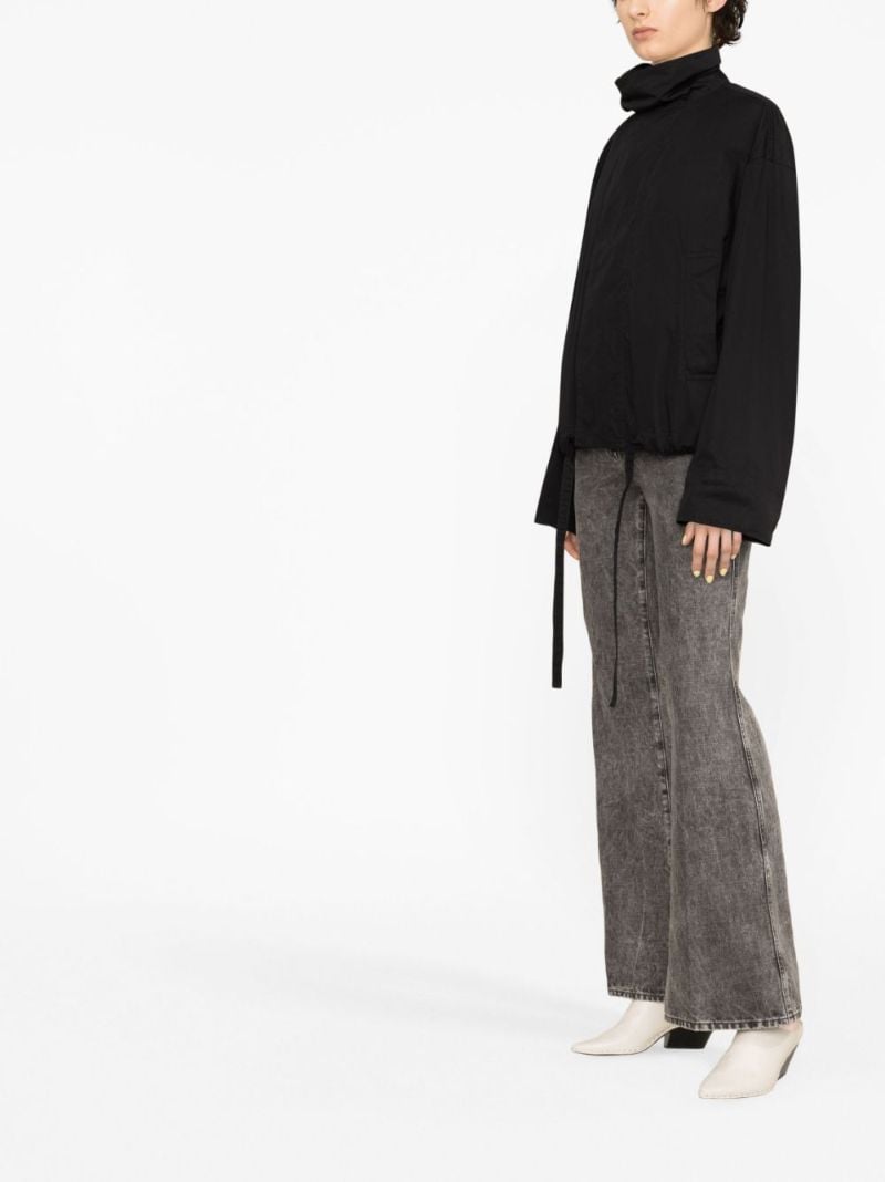 Black High-neck Cotton Blouson Jacket