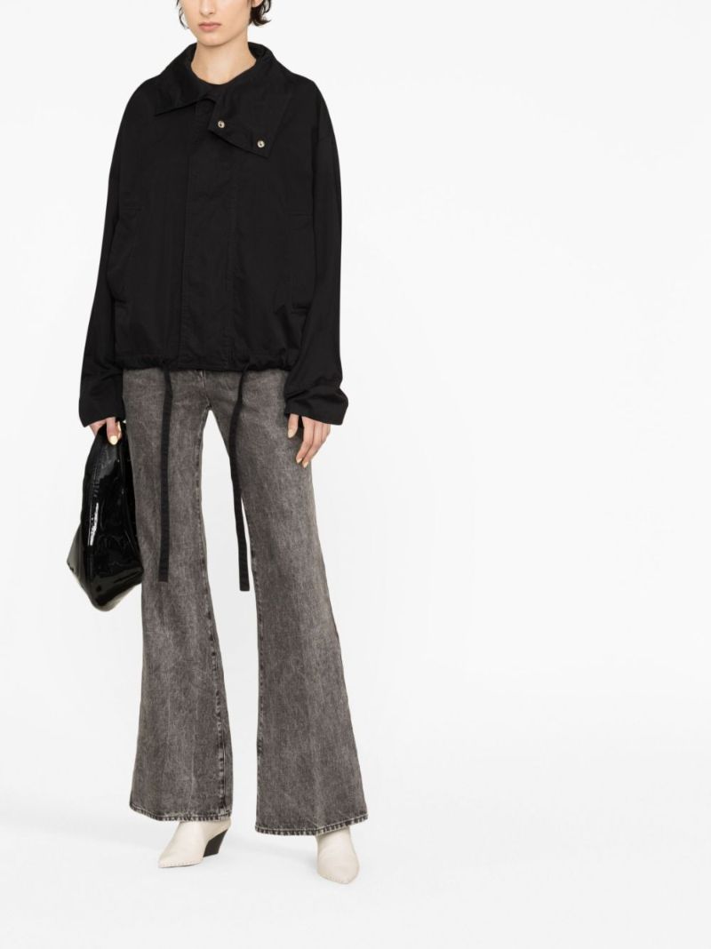 Black High-neck Cotton Blouson Jacket