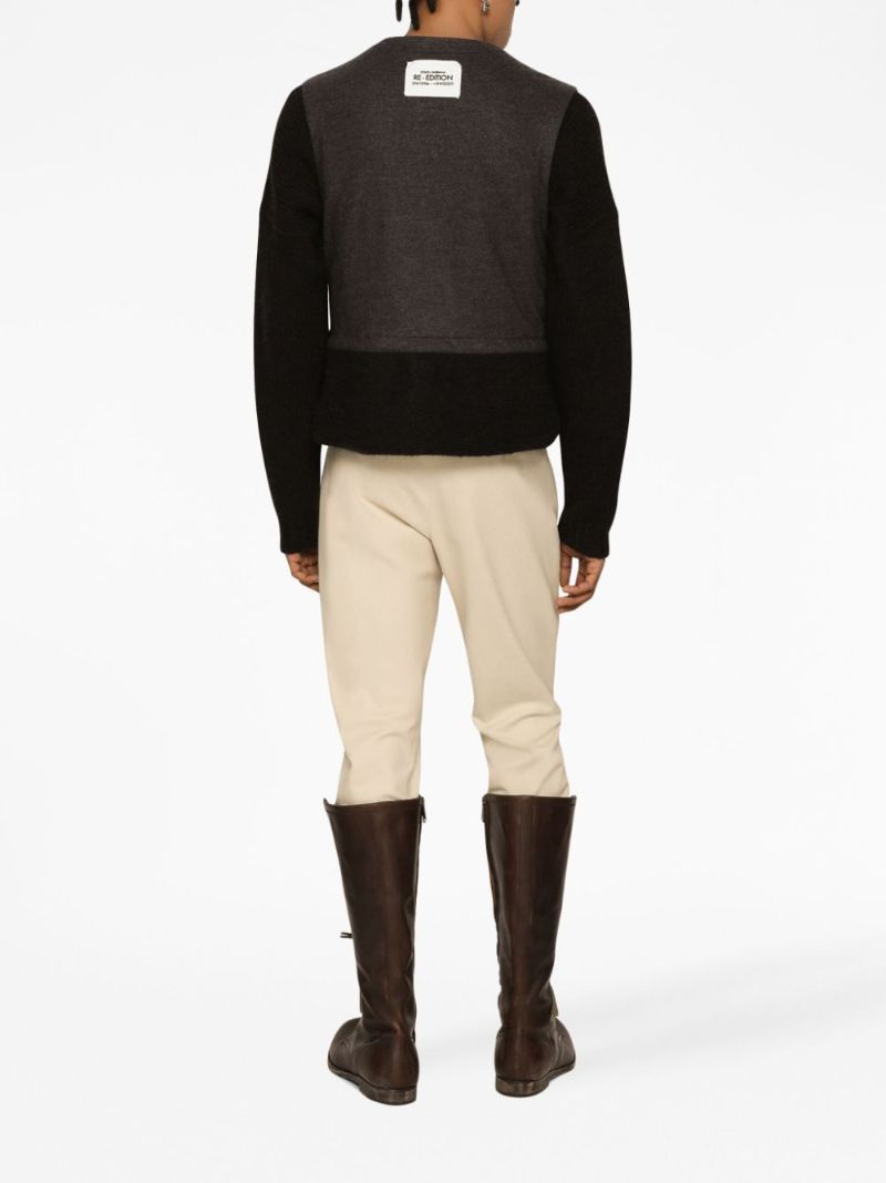 Beige Logo Patch Skinny Trousers