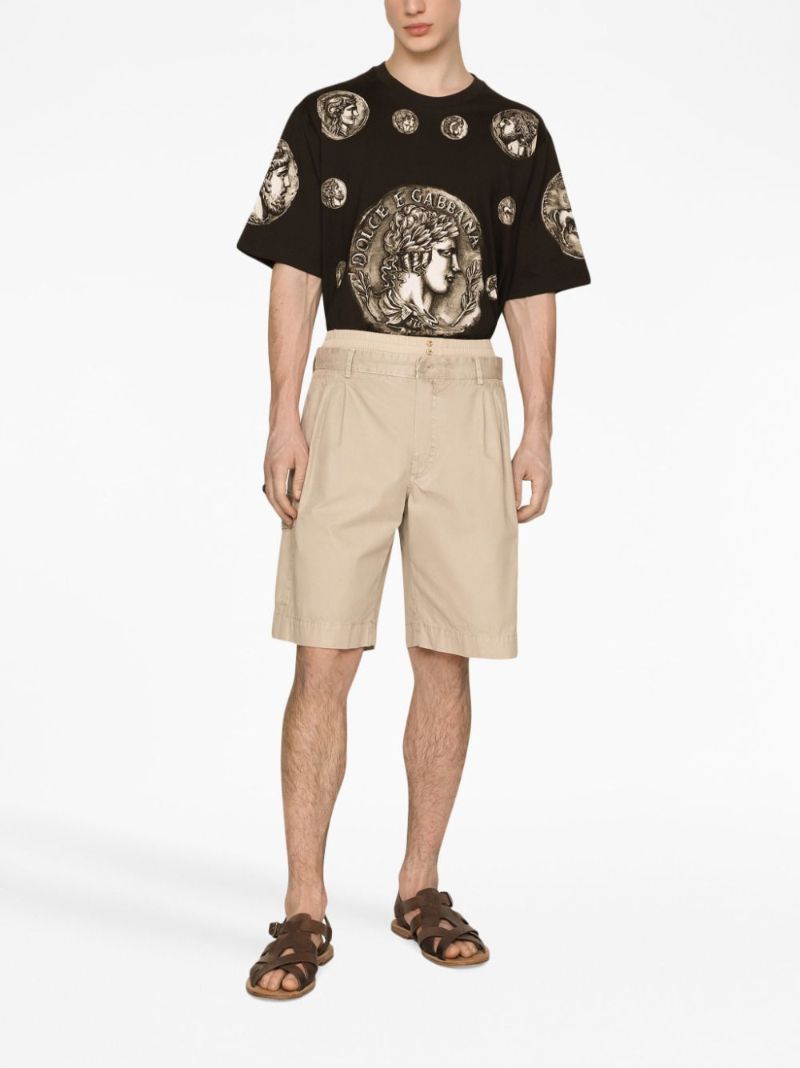 Neutral Logo Plaque Cotton Cargo Shorts