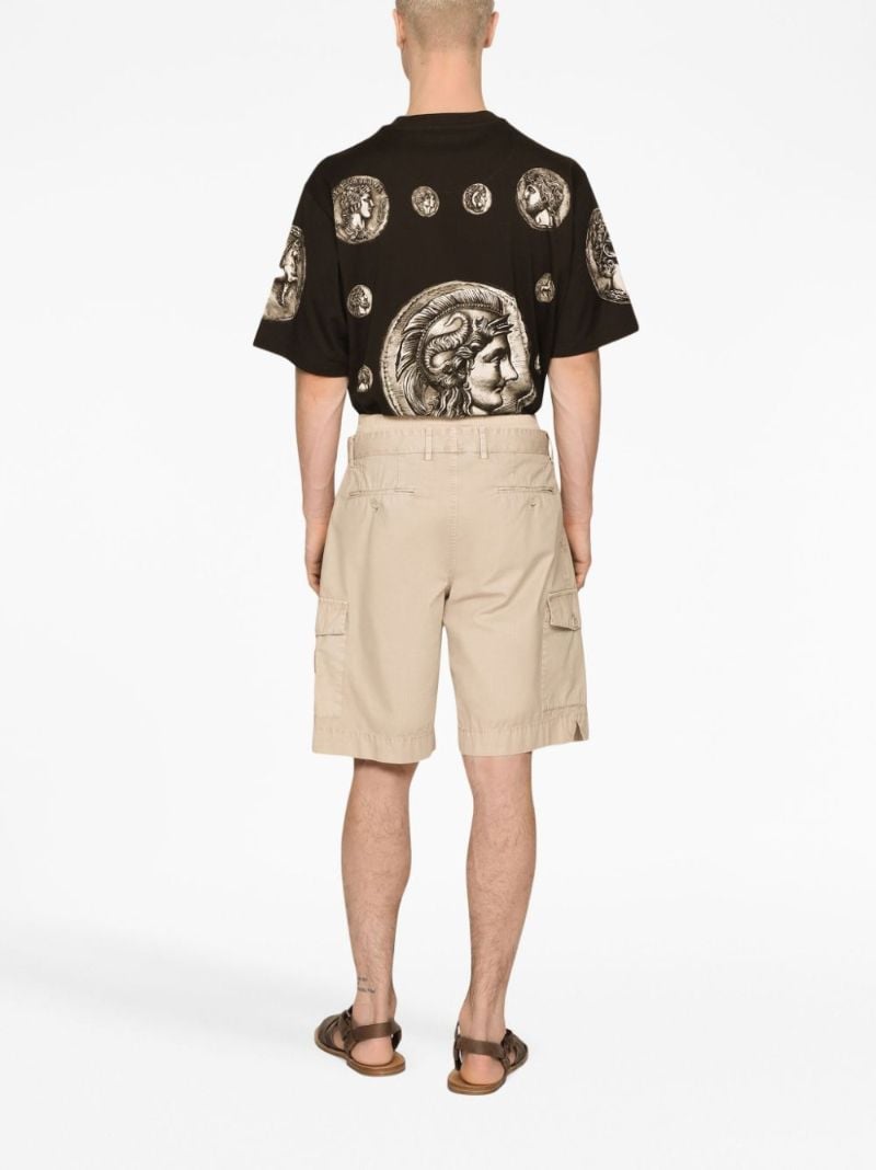 Neutral Logo Plaque Cotton Cargo Shorts