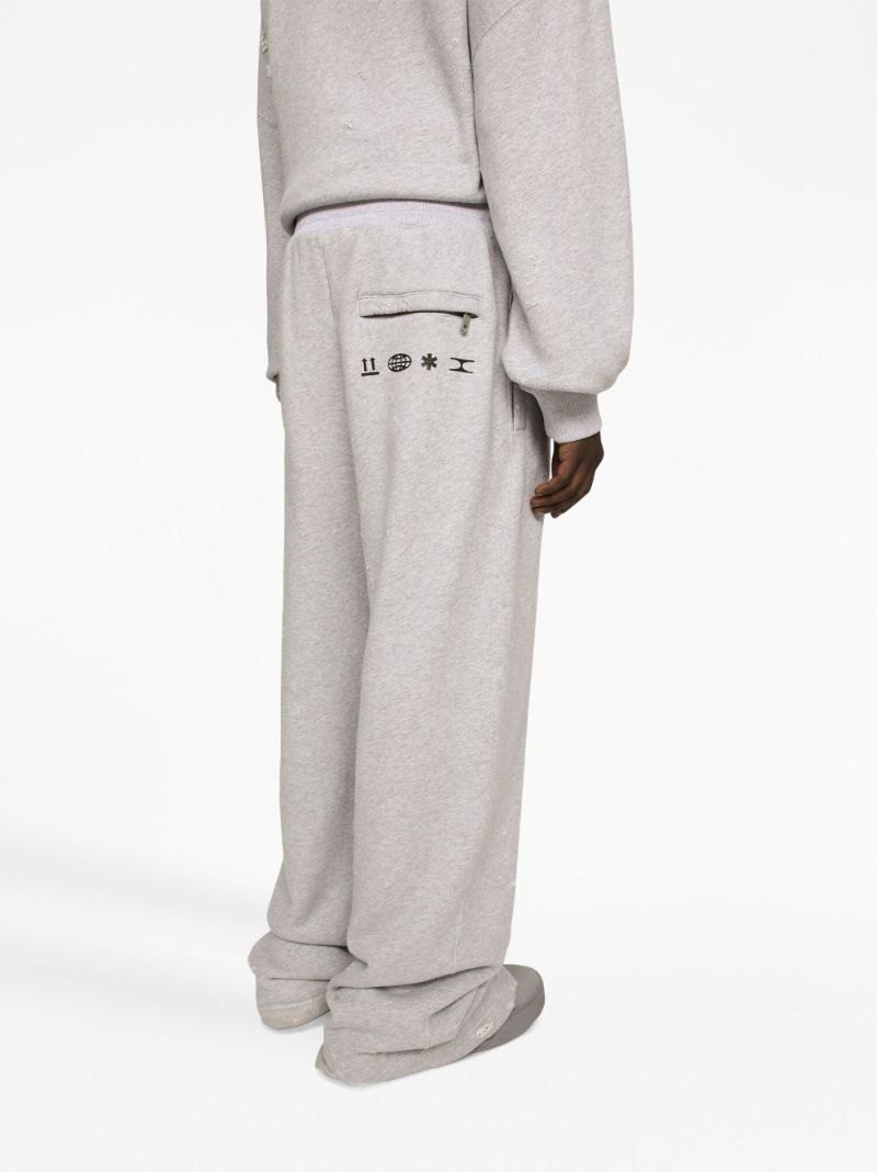 Grey Logo-print Cotton Sweatpants