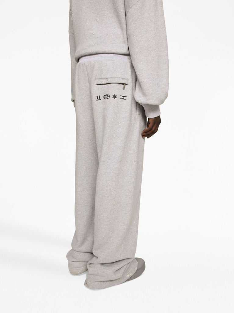 Grey Logo-print Cotton Sweatpants