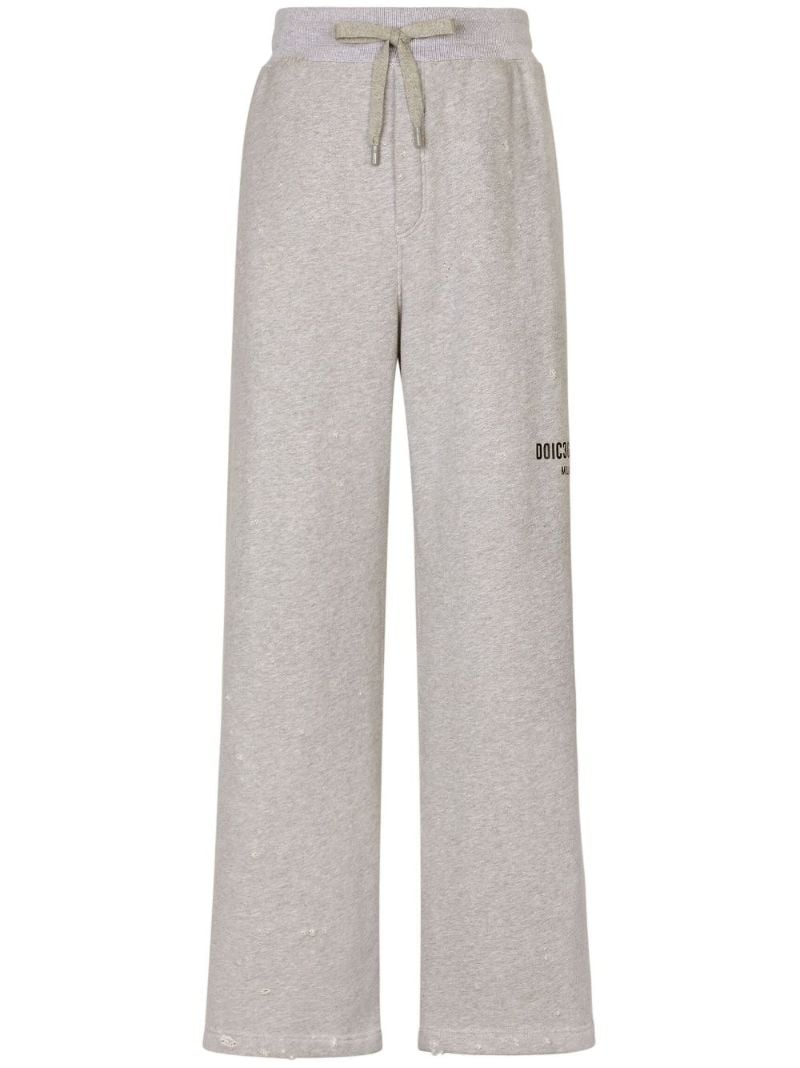 Grey Logo-print Cotton Sweatpants