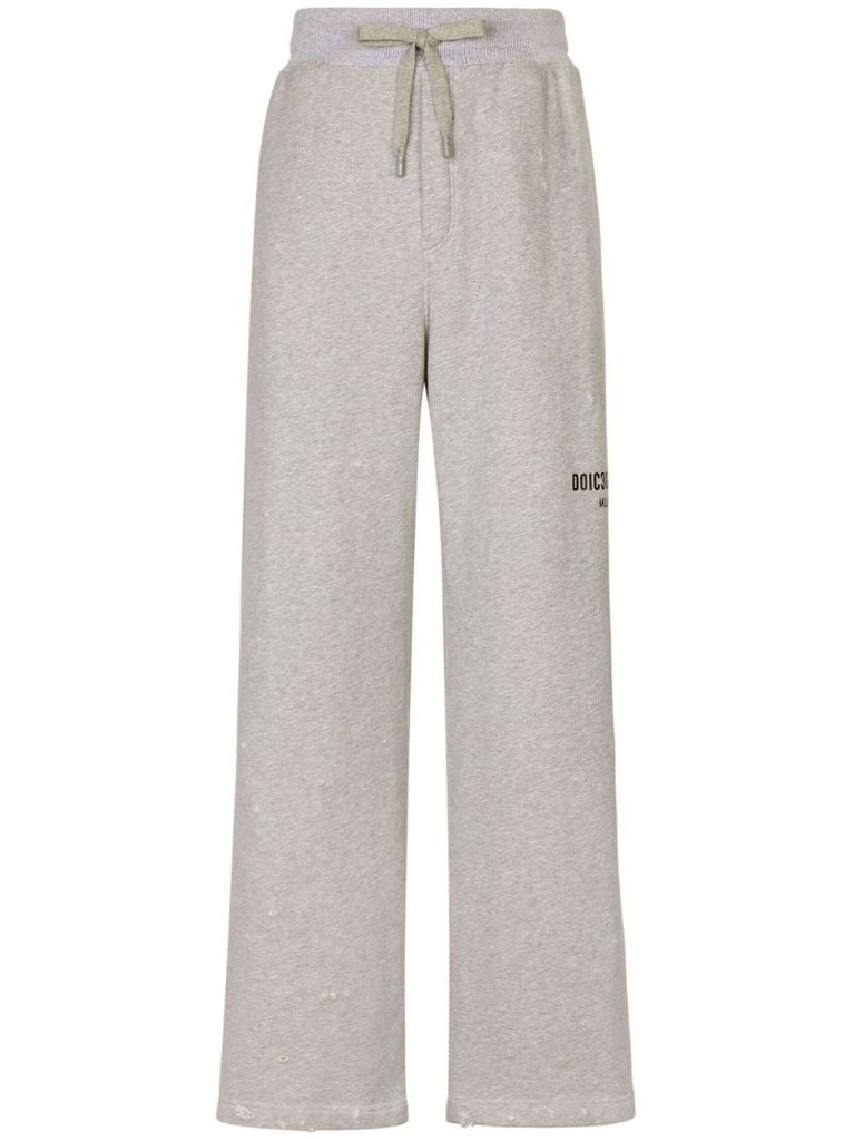 Grey Logo-print Cotton Sweatpants