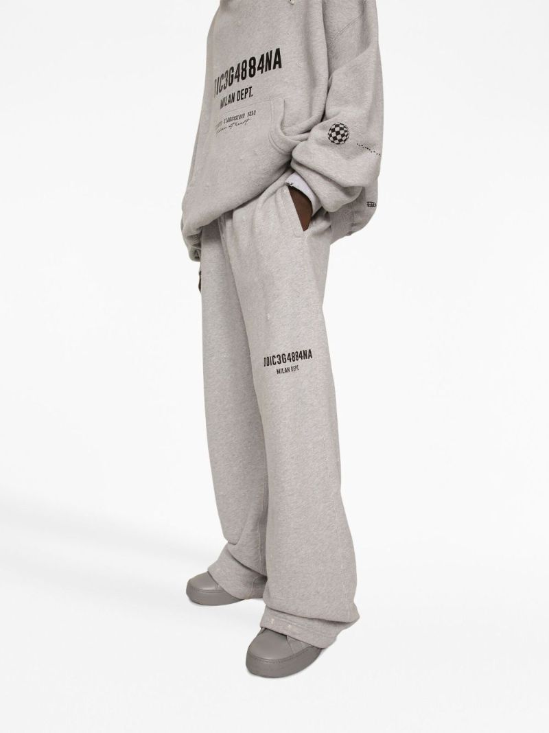 Grey Logo-print Cotton Sweatpants