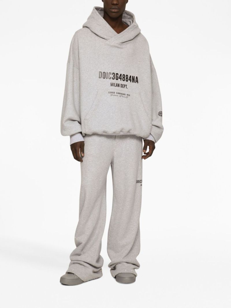 Grey Logo-print Cotton Sweatpants