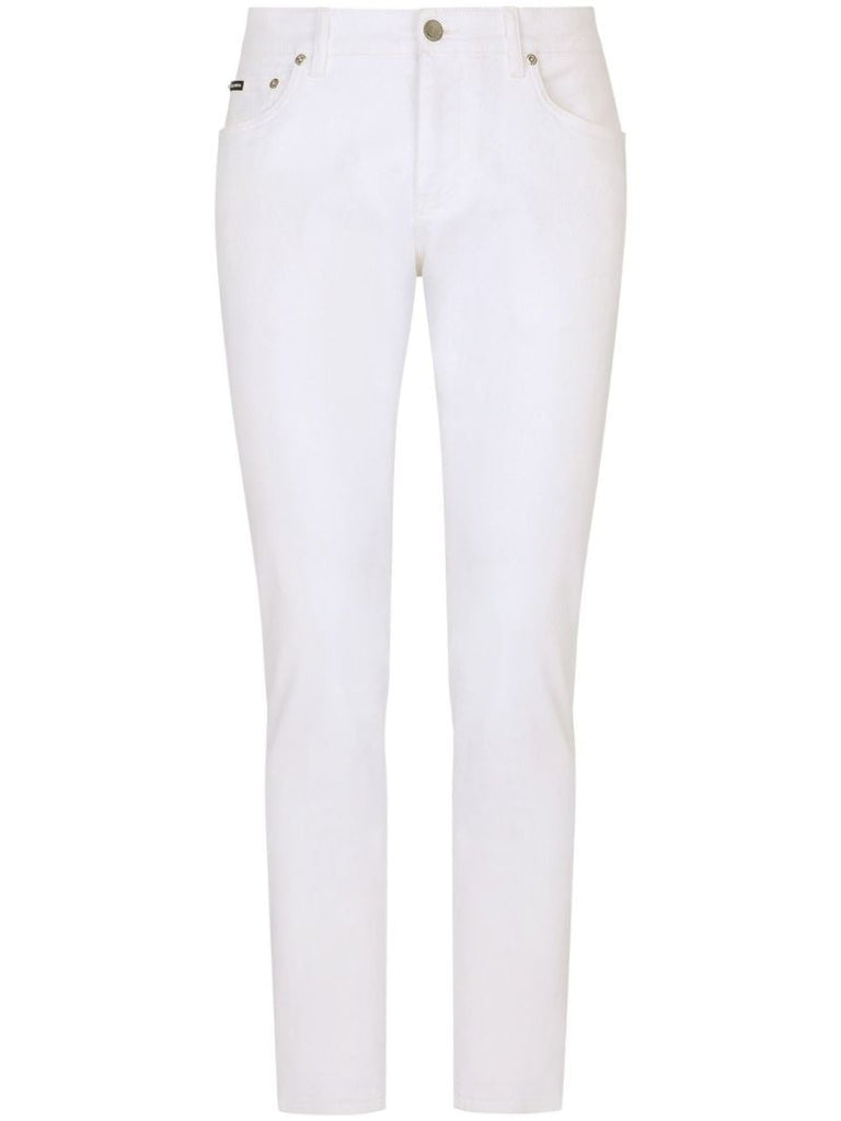 White Logo-plaque Skinny Jeans