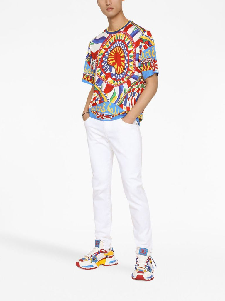 White Logo-plaque Skinny Jeans