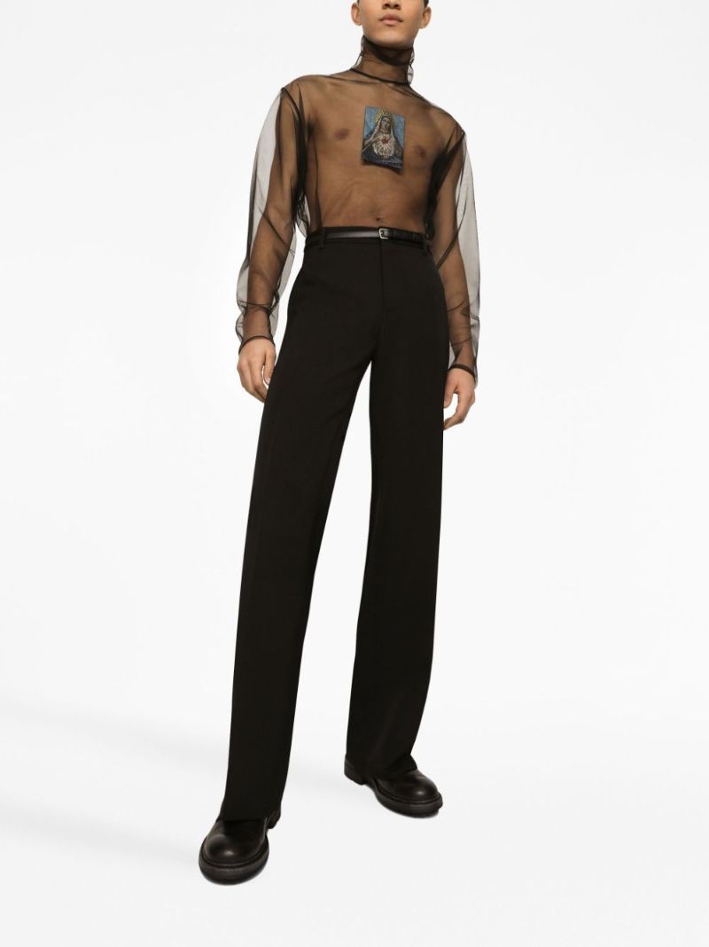 Black Virgin Wool Tailored Trousers