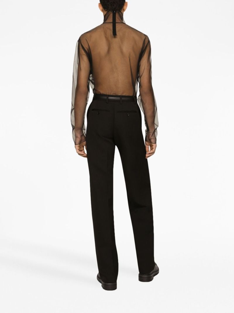 Black Virgin Wool Tailored Trousers