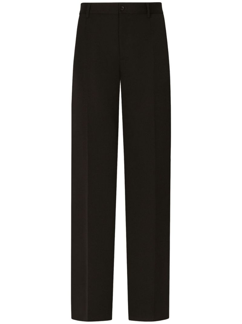 Black Virgin Wool Tailored Trousers