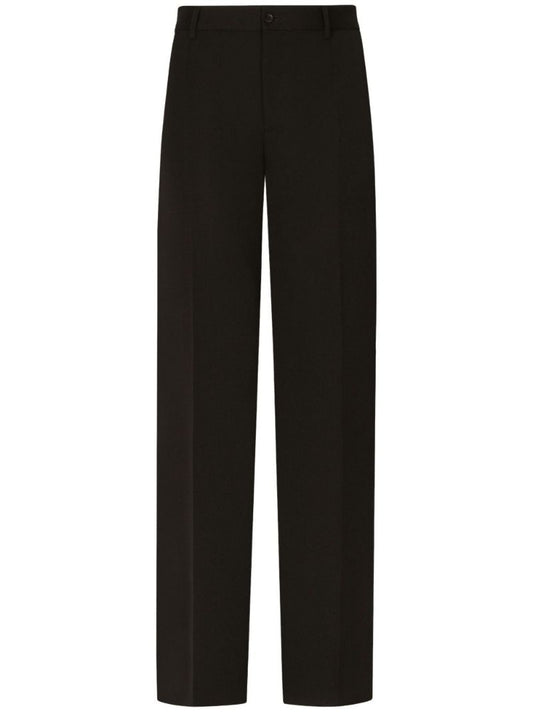 Black Virgin Wool Tailored Trousers