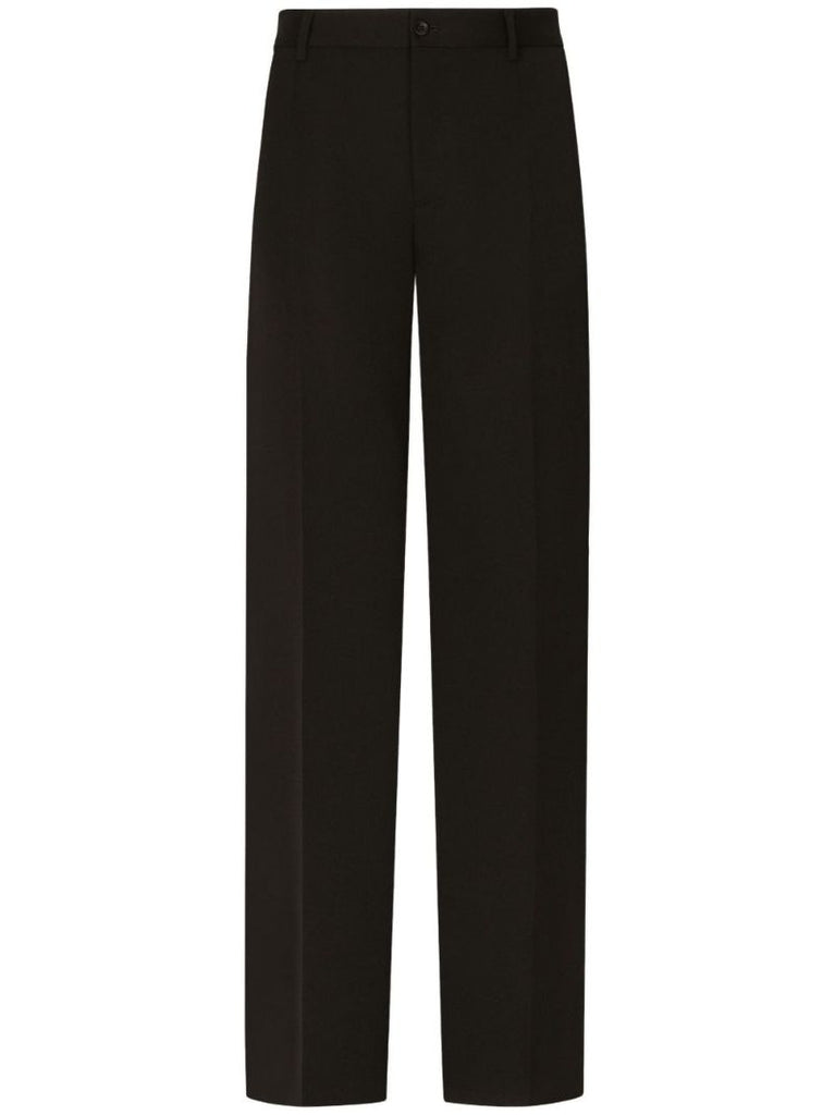 Black Virgin Wool Tailored Trousers
