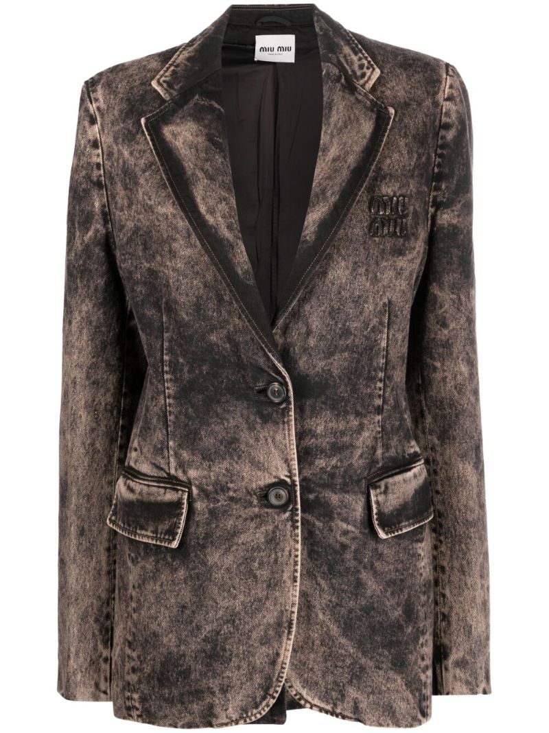 Black Stonewashed Denim Blazer