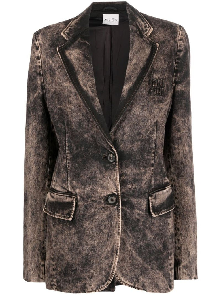 Black Stonewashed Denim Blazer