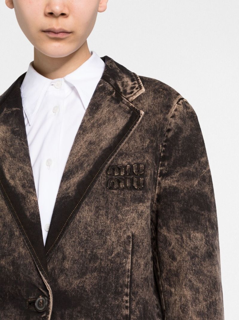 Black Stonewashed Denim Blazer