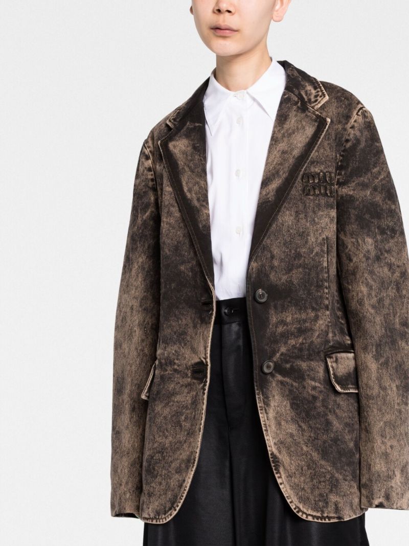 Black Stonewashed Denim Blazer