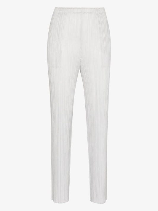 Grey Basic PlissÃ_x0083_Â© Slim Leg Trousers
