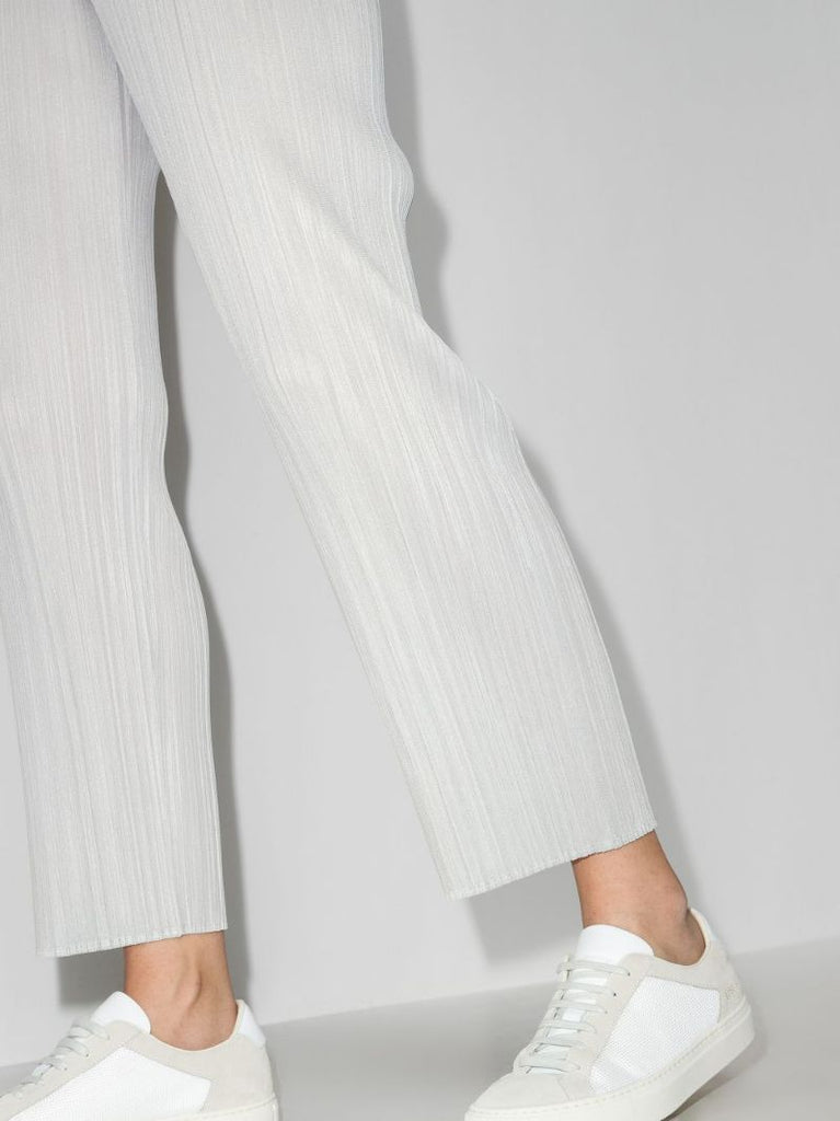 Grey Basic PlissÃ_x0083_Â© Slim Leg Trousers
