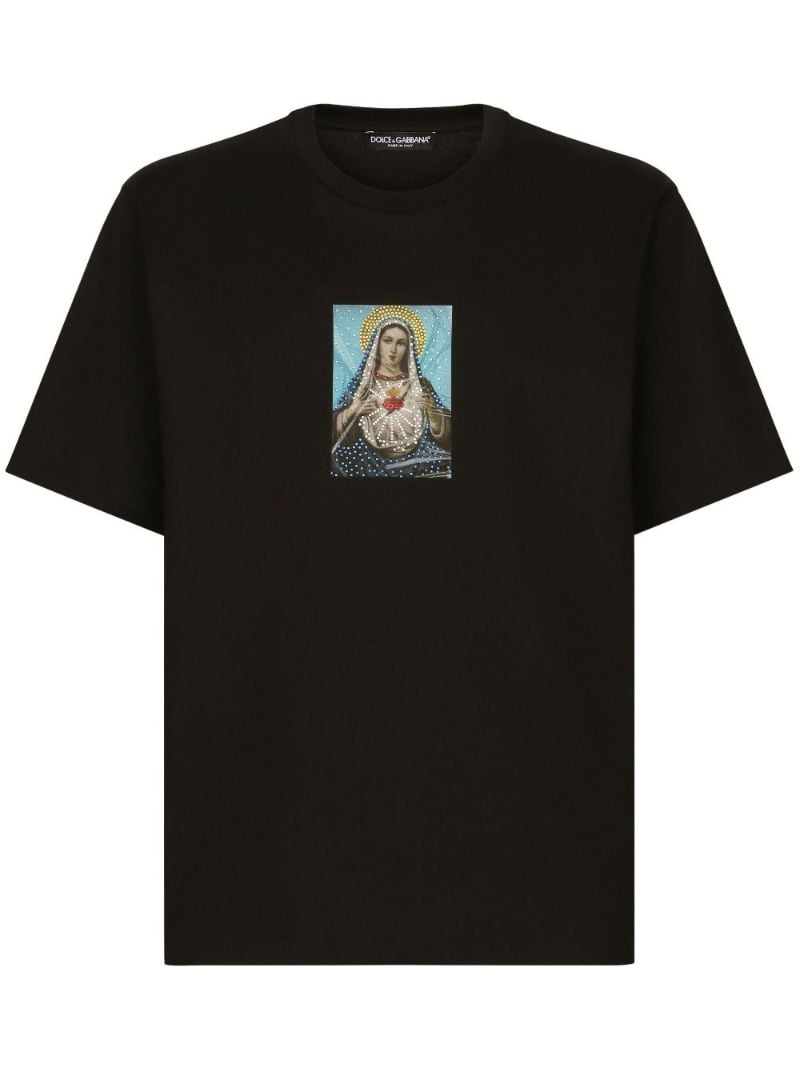 Black Virgin Mary Cotton T-shirt