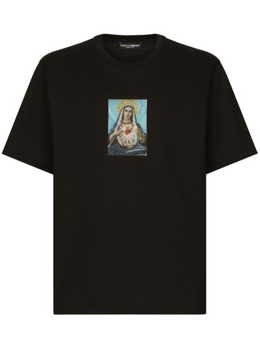 Black Virgin Mary Cotton T-shirt