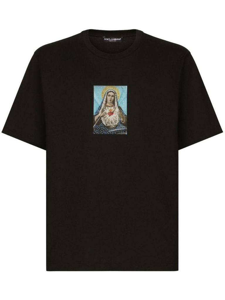 Black Virgin Mary Cotton T-shirt