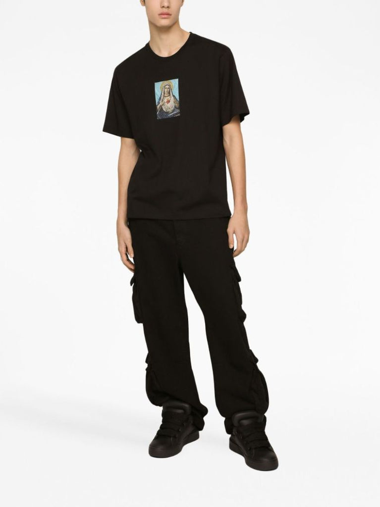 Black Virgin Mary Cotton T-shirt