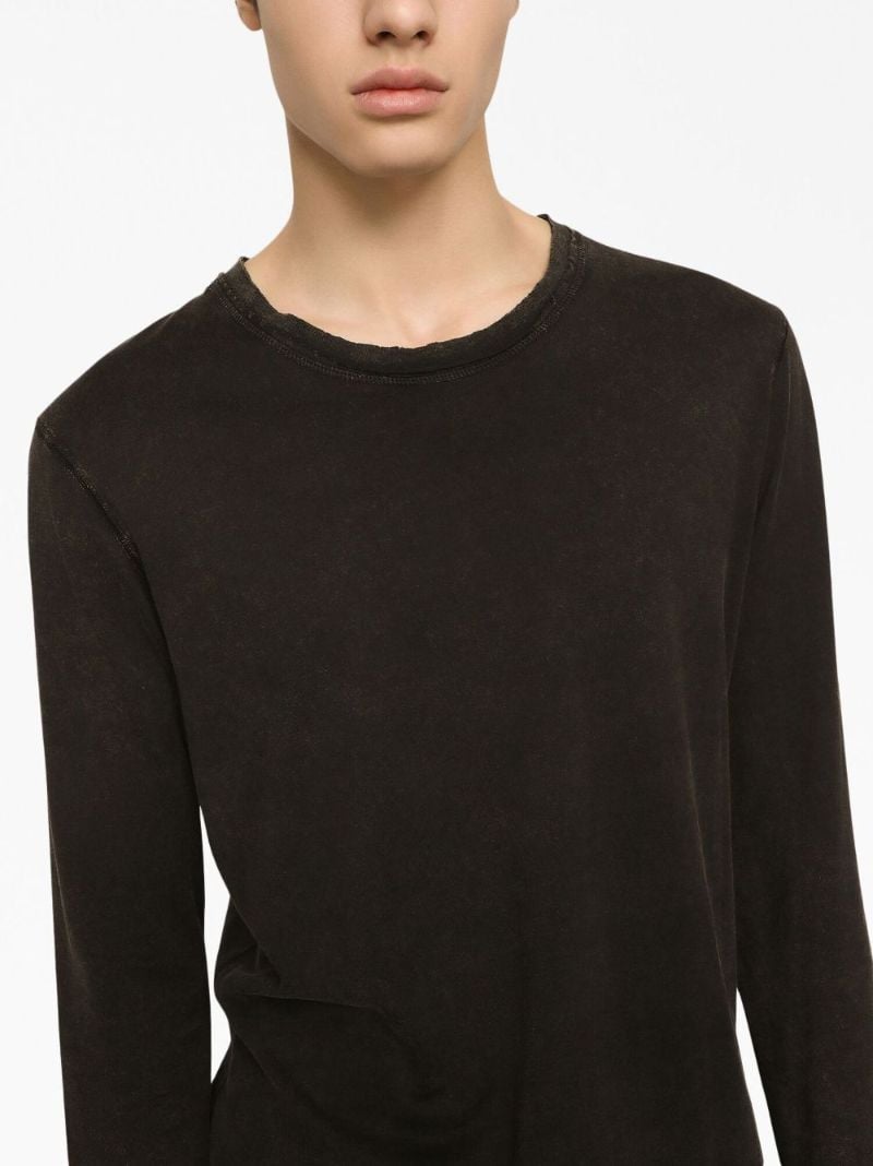 Black Distressed Cotton Sweatshirt