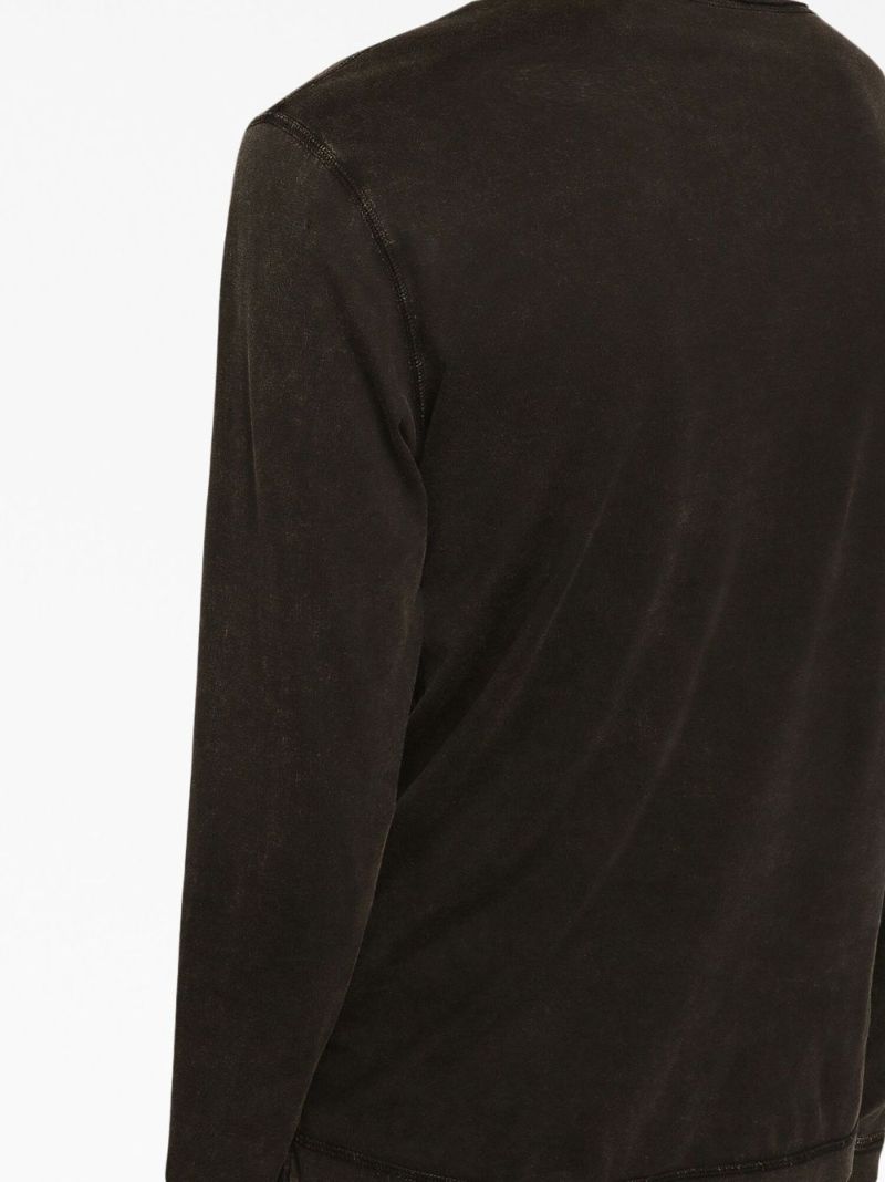 Black Distressed Cotton Sweatshirt