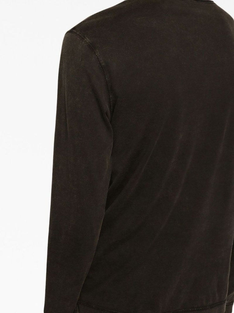 Black Distressed Cotton Sweatshirt