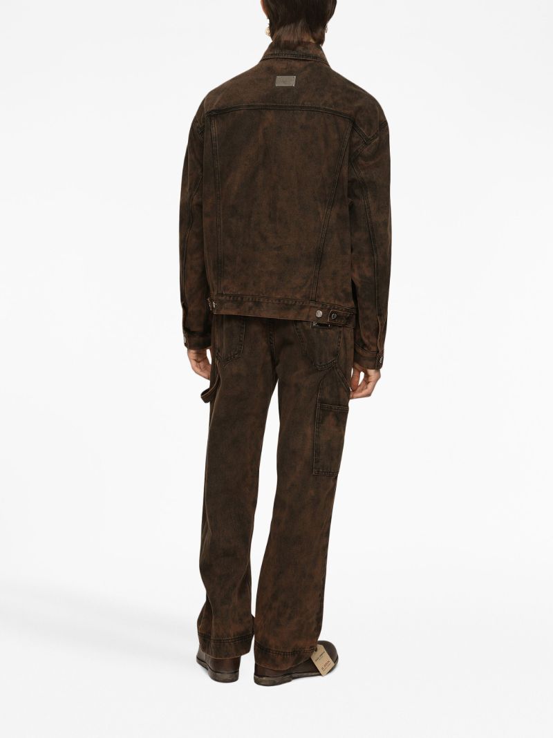 Brown Bleached Denim Jacket