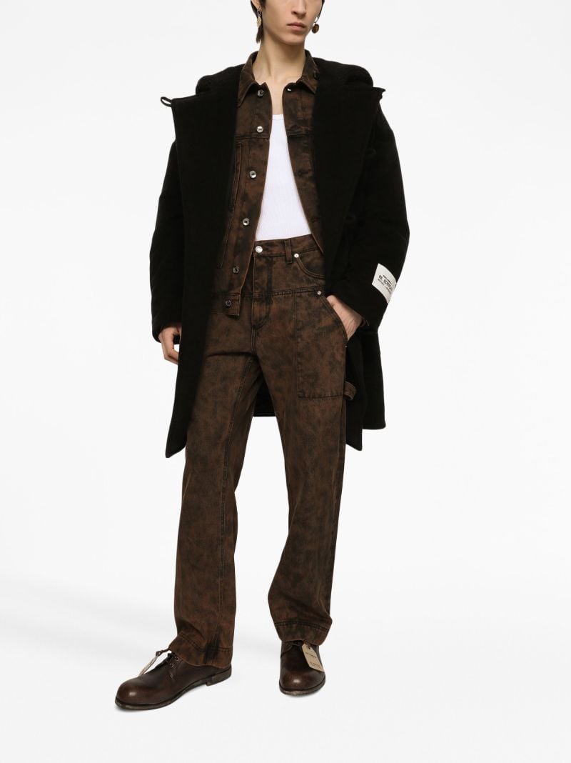 Brown Bleached Denim Jacket