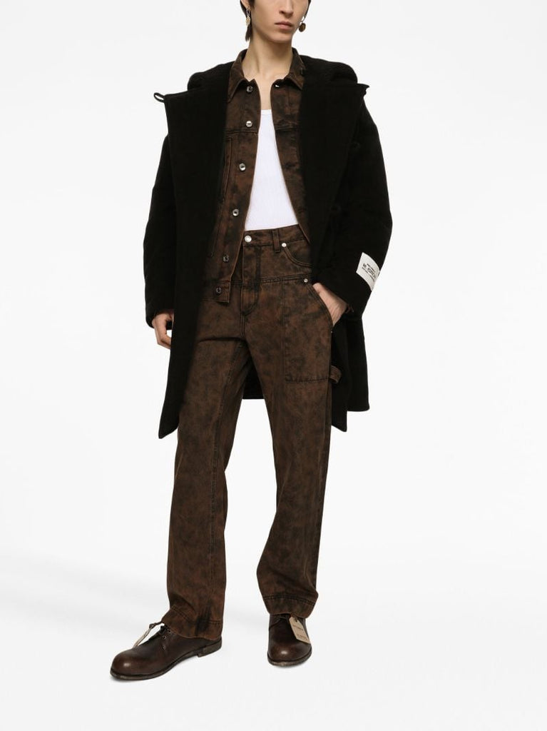 Brown Bleached Denim Jacket