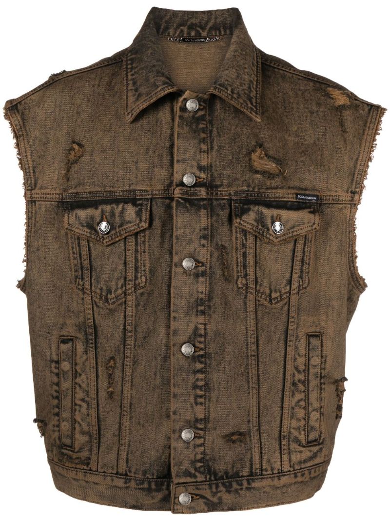 Brown Denim Waistcoat