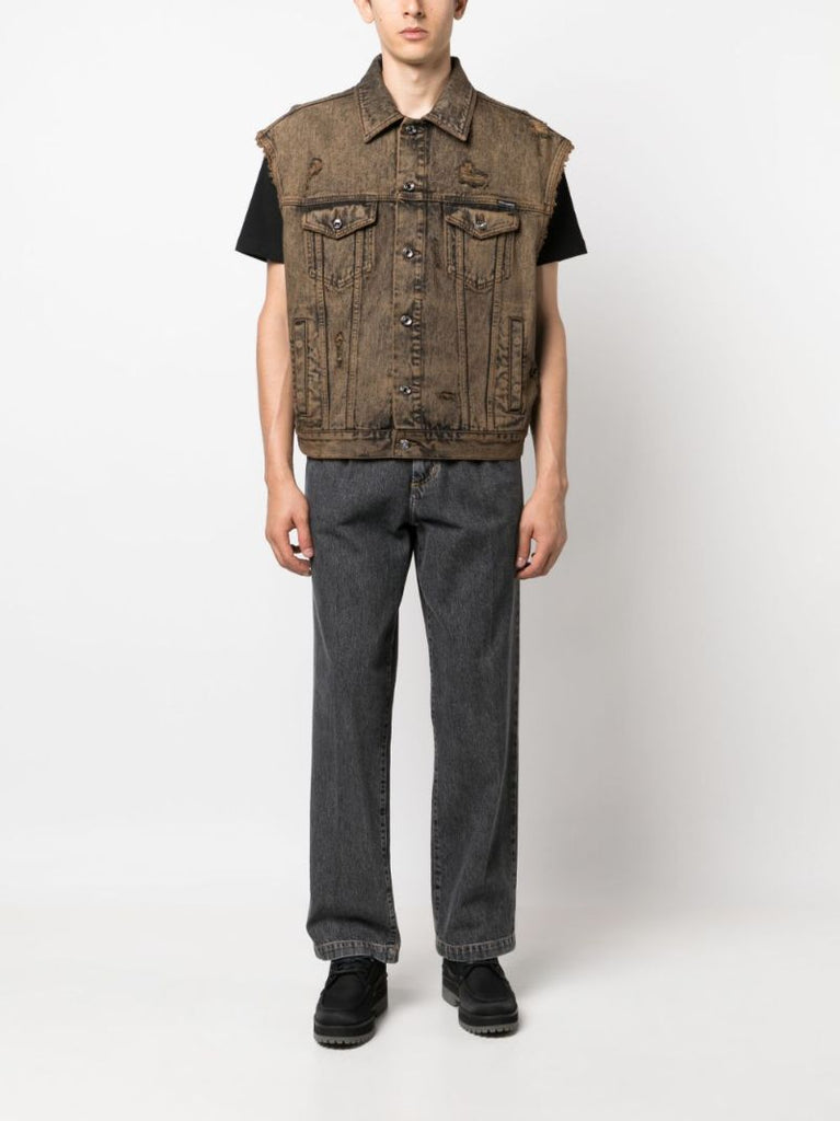 Brown Denim Waistcoat