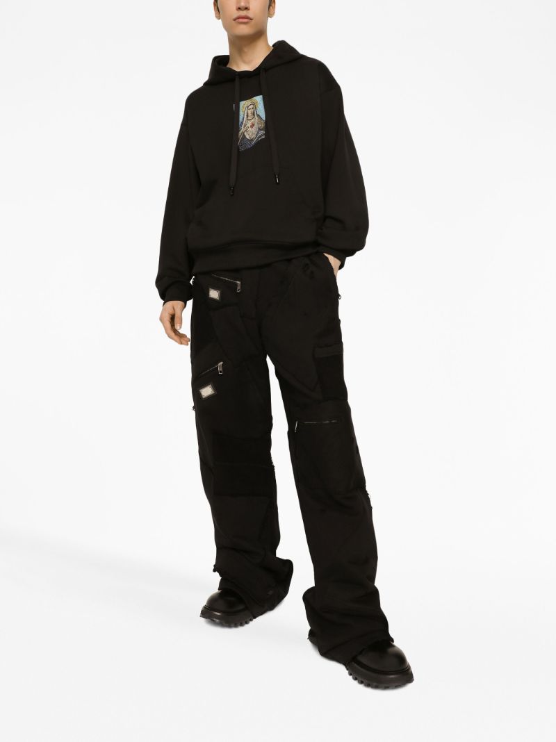 Black Graphic-print Cotton Hoodie