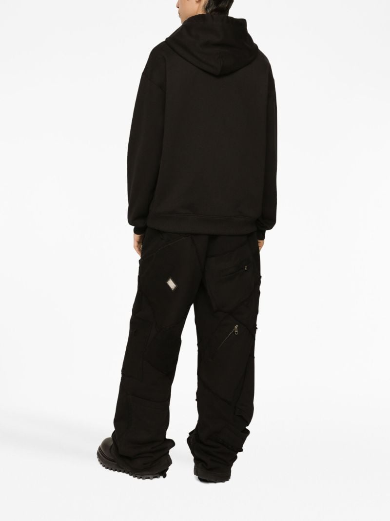 Black Graphic-print Cotton Hoodie