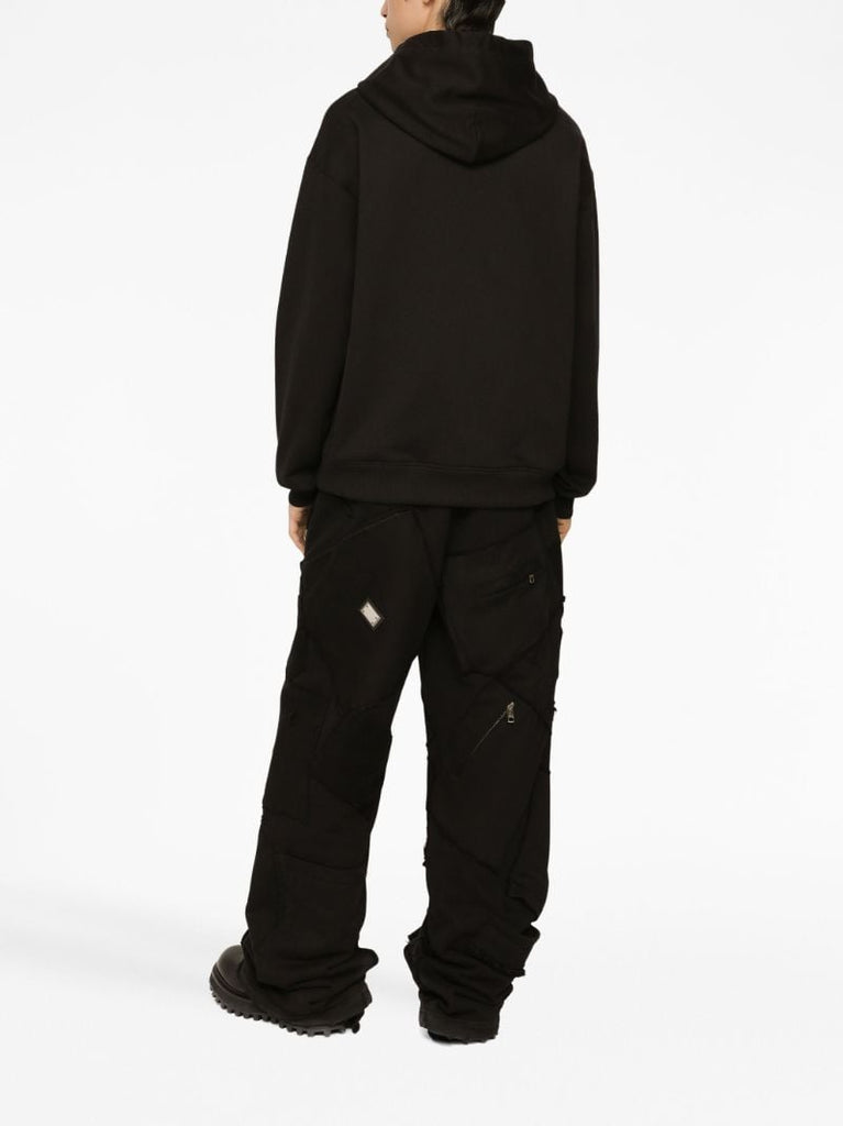 Black Graphic-print Cotton Hoodie