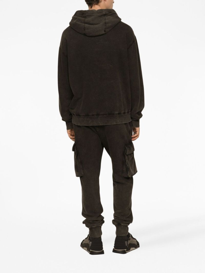 Black Cotton Re-edition Label Track Pants