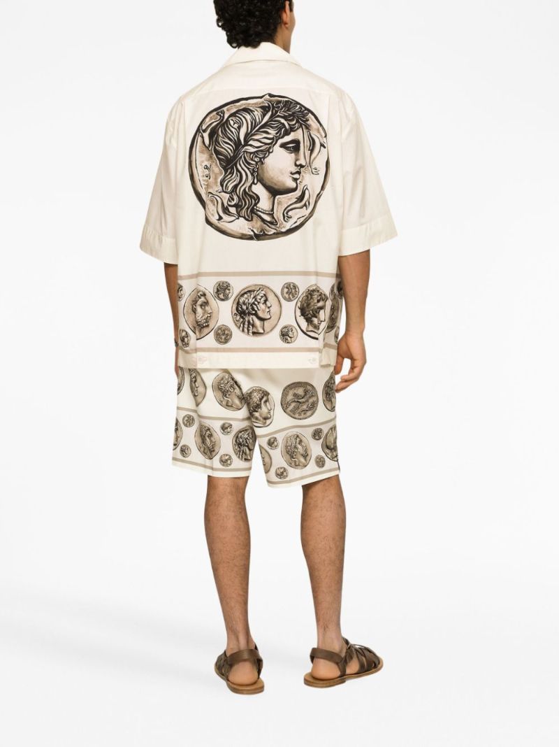 Neutral Coin-print Tailored Shorts