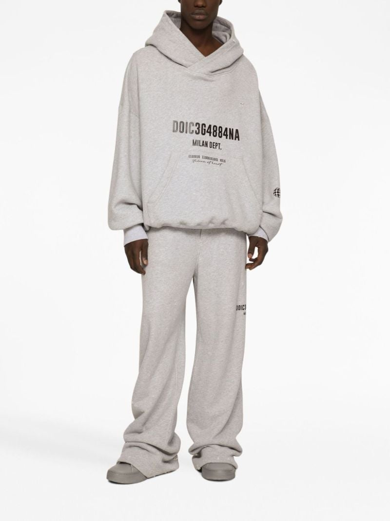 Grey Logo-print Cotton Hoodie