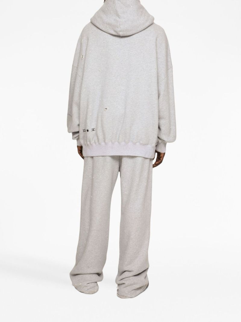 Grey Logo-print Cotton Hoodie