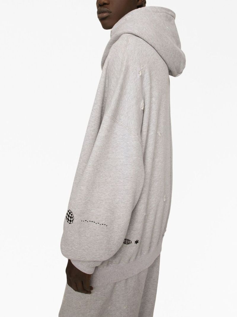 Grey Logo-print Cotton Hoodie