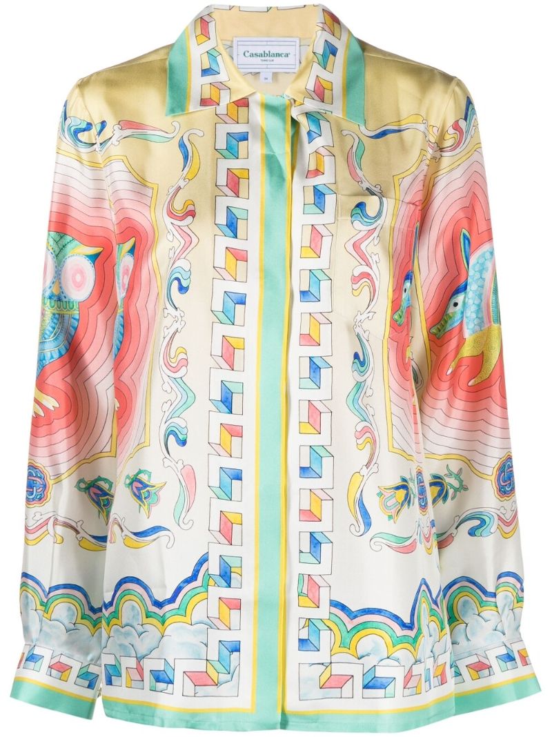 Yellow Souvenir Silk Shirt