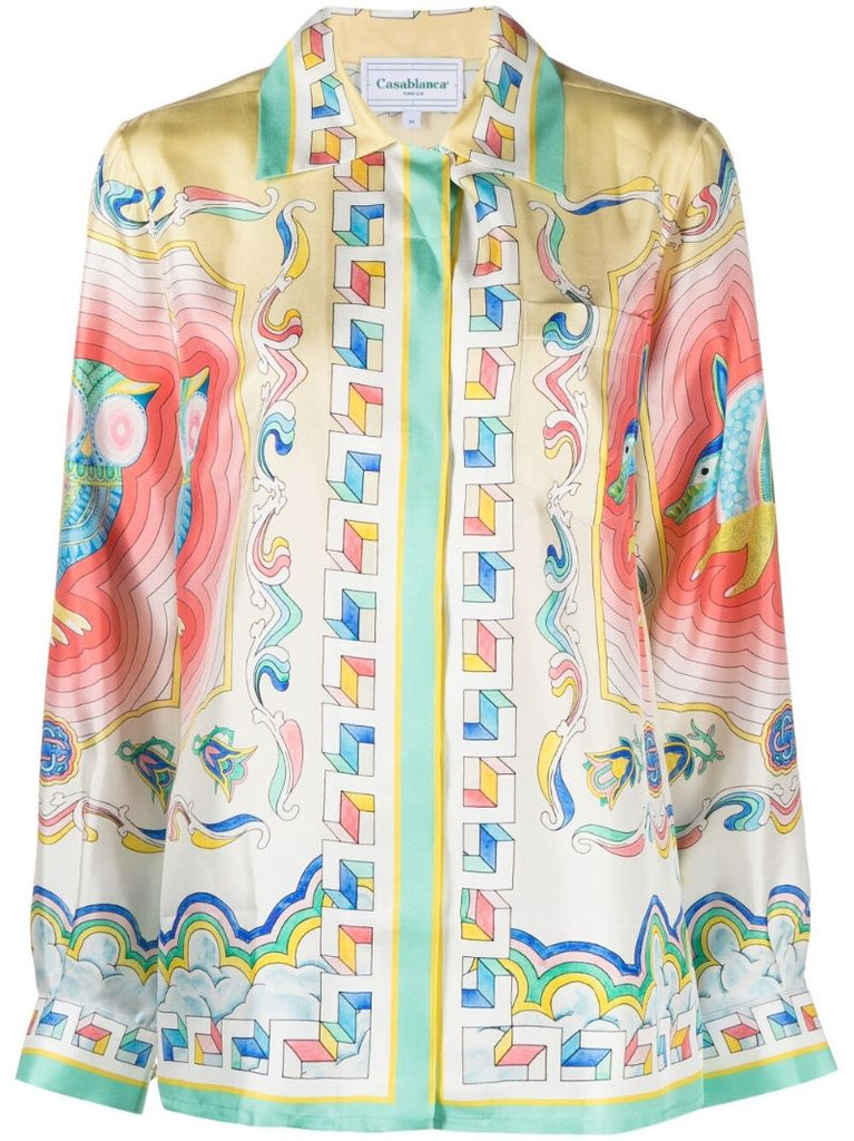 Yellow Souvenir Silk Shirt
