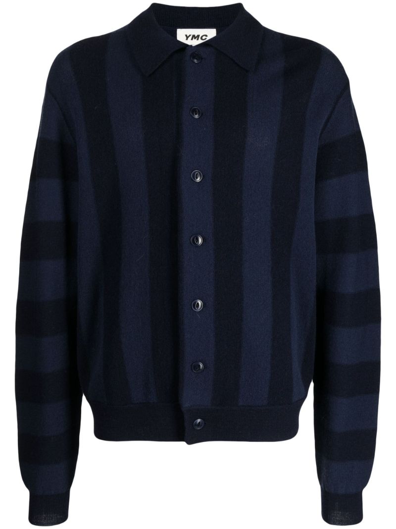 Blue Striped Wool Cardigan