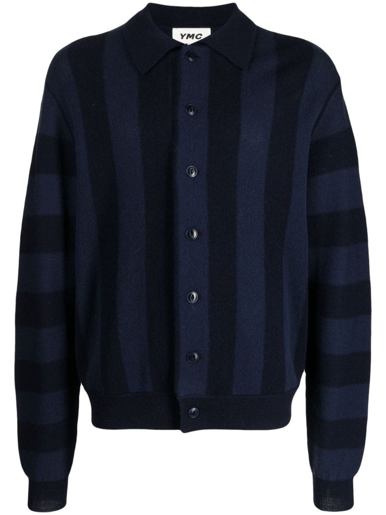 Blue Striped Wool Cardigan