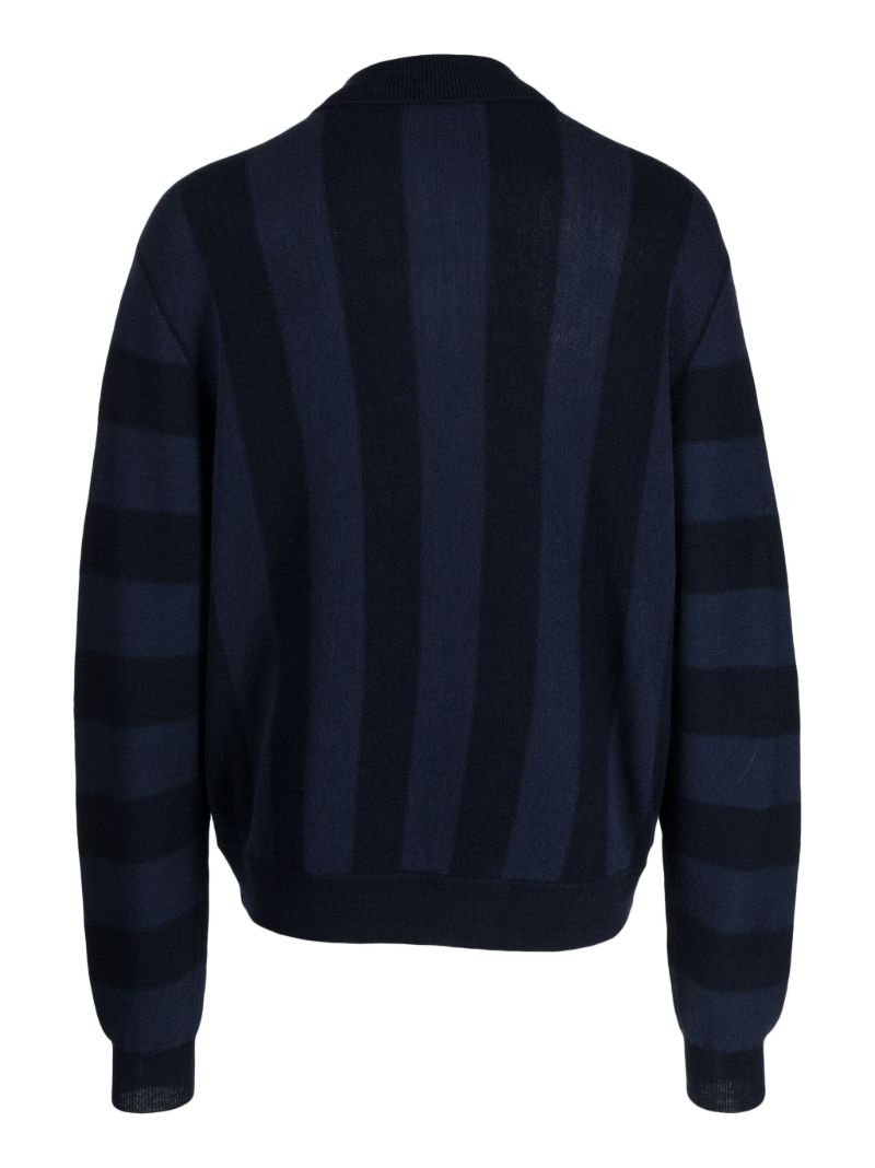 Blue Striped Wool Cardigan